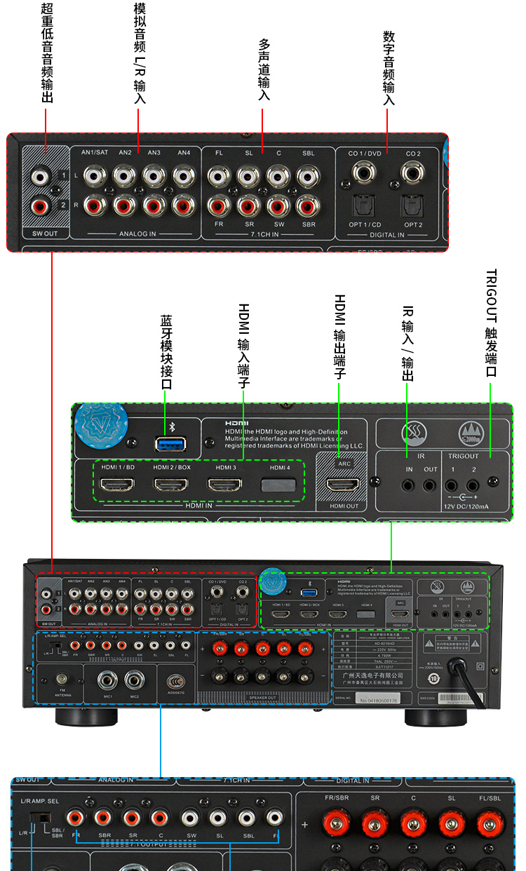winner/天逸 ad-9216hd功放5.1影k专业次时代智能家庭影院功放机